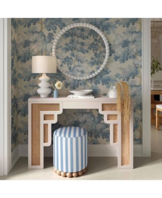 Dex Striped Linen Ottoman