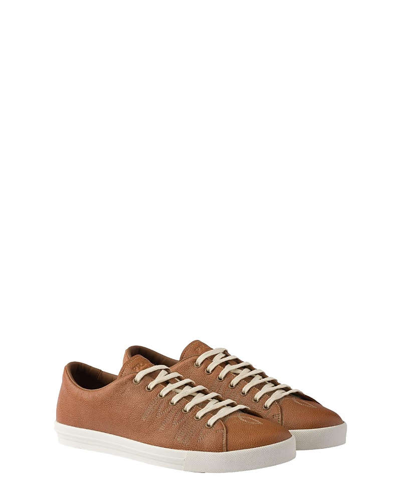 Prada Men's Aged-Effect Leather Sneakers