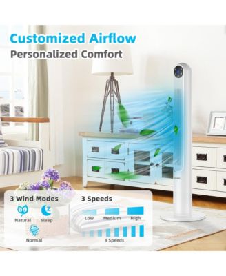 42'' Smart Display Panel 12H Timer Tower Fan with Remote