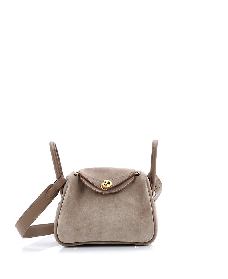 Pre-owned Pre-owned Hermes Hermes Mini Lindy Bag Grizzly And Swift In Gray