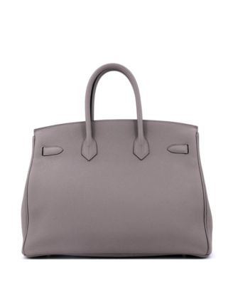 Birkin 35 Handbag Grey Togo with Gold Hardware