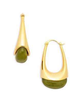 Elyse&eacute; Stone Hoop Earrings - Exclusive