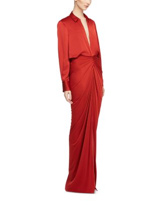 Katrine Jersey Satin Gown