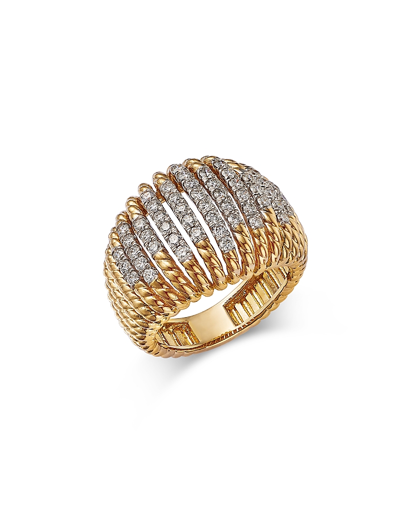 Bloomingdale's Fine Collection Diamond Openwork Dome Ring In 14k Yellow Gold, 1.0 Tcw In Gold