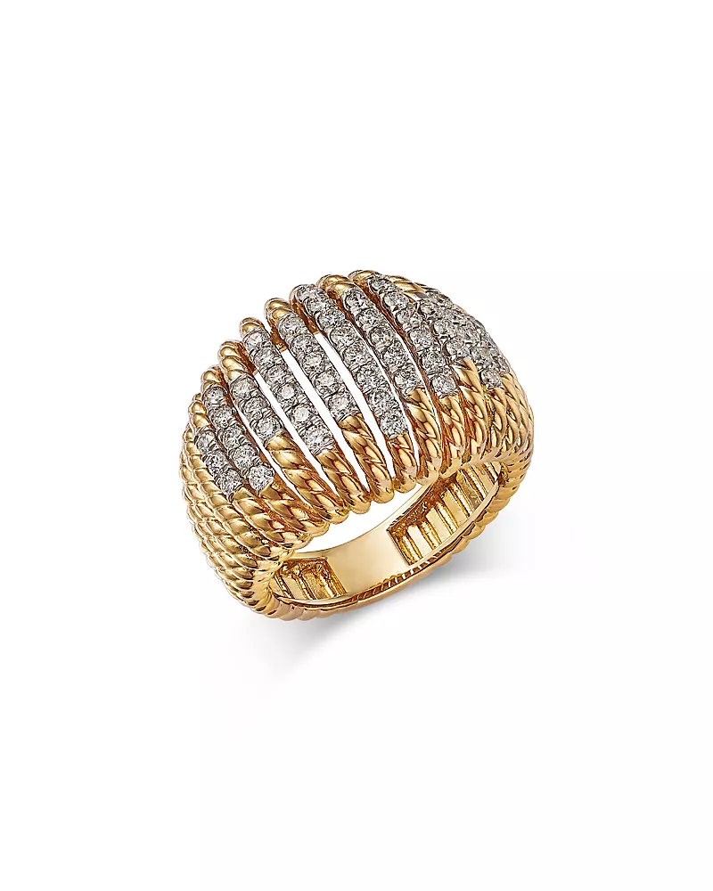 Bloomingdale's Fine Collection Diamond Openwork Dome Ring in 14K Yellow Gold, 1.0 tcw