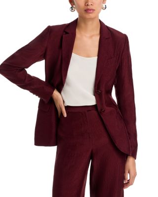 Crinkled Satin Blazer