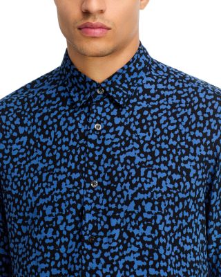 Printed Straight Fit Button Down Shirt