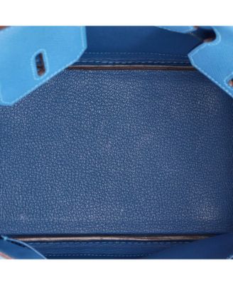 Birkin 25 Handbag Blue Epsom with Palladium Hardware
