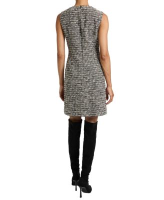 Ida Modern Tweed Shift Dress with Skirt Zipper Detail