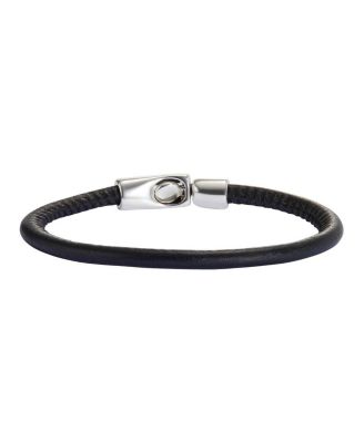  Black Leather Clasp Bracelet