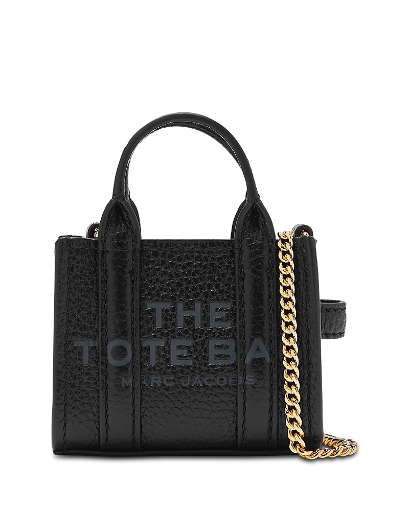 Marc Jacobs The Nano Charm Tote Leather Crossbody Bag In Black