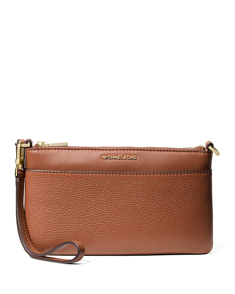 Michael Kors Jet Set Medium Top Zip Convertible Wristlet In Brown