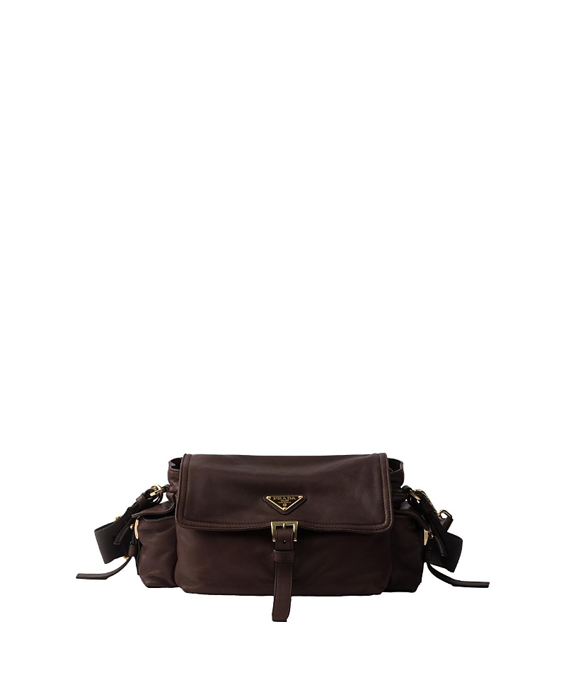 Prada Medium Explore Nappa Leather Shoulder Bag In Brown