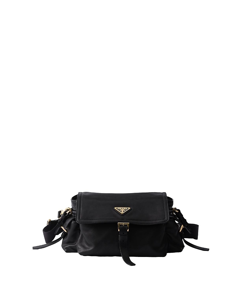 Prada Medium Explore Nappa Leather Shoulder Bag In Black