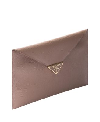 Saffiano Leather Envelope Clutch