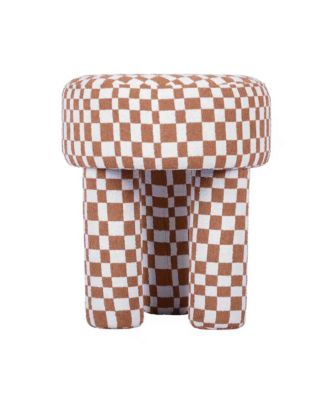 Claire Checkered Boucle Stool