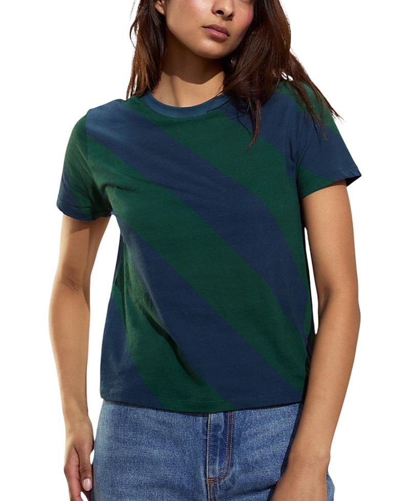 Cynthia Rowley Diagonal Stripe Tee In Multi