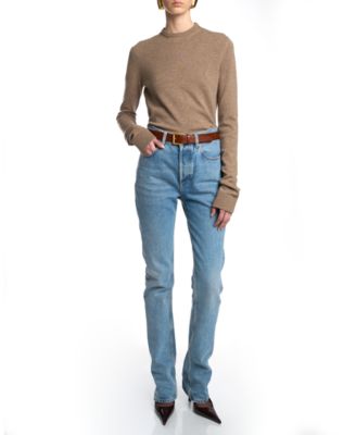 Rectangular Buckle Belt in Leather