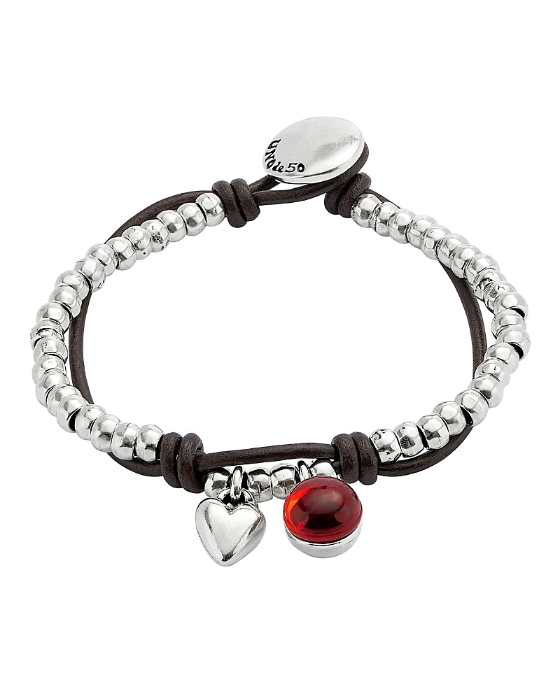 Unode50 Red Murano Bead Strap In Metallic