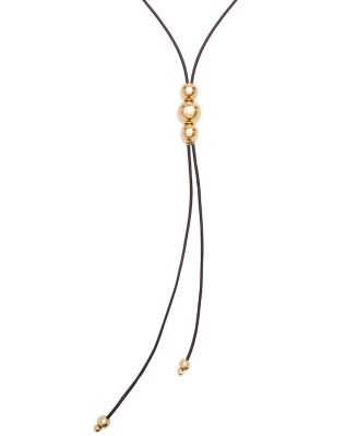  Triple-Bead Leather Necklace