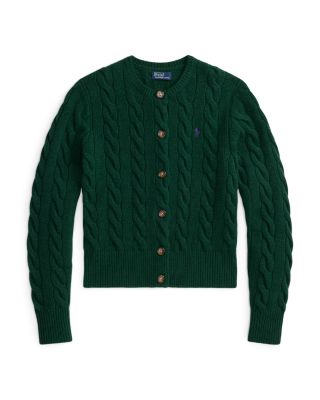 Cable Knit Wool Cashmere Cardigan