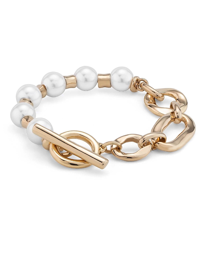 Unode50 Link & Pearl Combo Bracelet In Gold