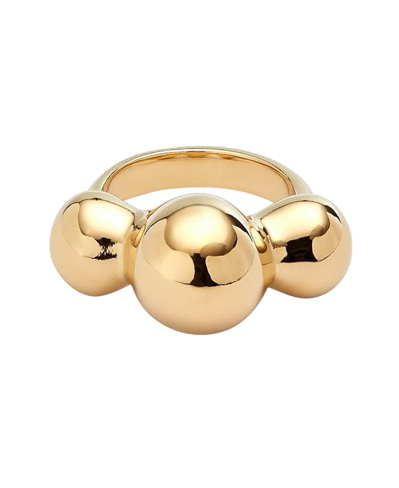 Unode50 18k Gold Plated Metal Alloy Ring With Three Central Balls In Gold