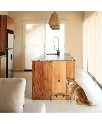 Bronze Single Bowl Pet Feeder, 2 Quart Bowl