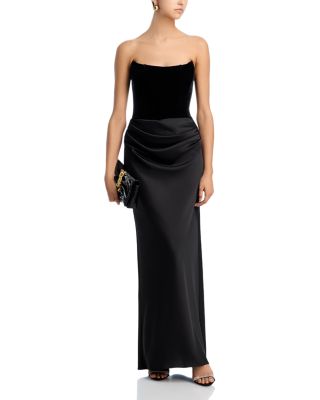 Strapless Velvet Bodice Gown - Exclusive