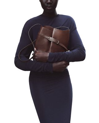 Leather Belted Bucket Bag