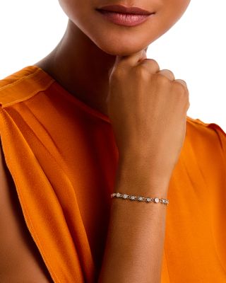 Diamond Bezel Tennis Bracelet in 14K White & Yellow Gold, 0.98 tcw