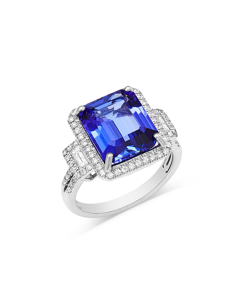 Bloomingdale's Fine Collection Tanzanite & Diamond Square Halo Ring in 14k White Gold