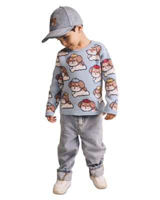 Boys' Parisian Painter Pup Knit Pullover Sweater - Baby, Little Kid