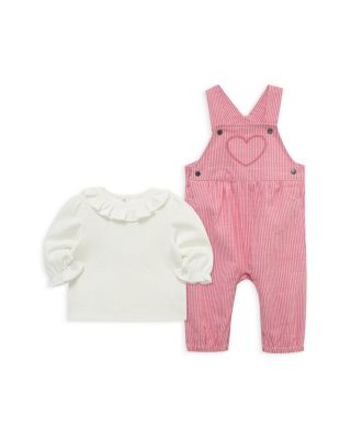 Girls' Ruffled Shirt & Heart Overall Set - Baby