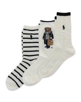 Bloomingdale's Big Brown Bag Bear Socks, Pack of 3 - Exclusive