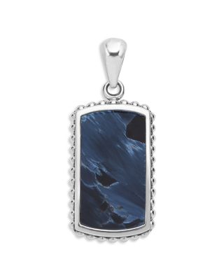 Men's Sterling Silver Anthem Stone Tag Amulet Pendant