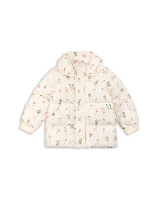 Girls' Pressed Florals Printed Puffer Jacket - Little Kid