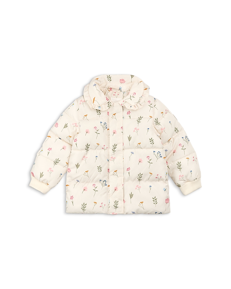Miles The Label Girls' Pressed Florals Printed Puffer Jacket - Little Kid In Multi