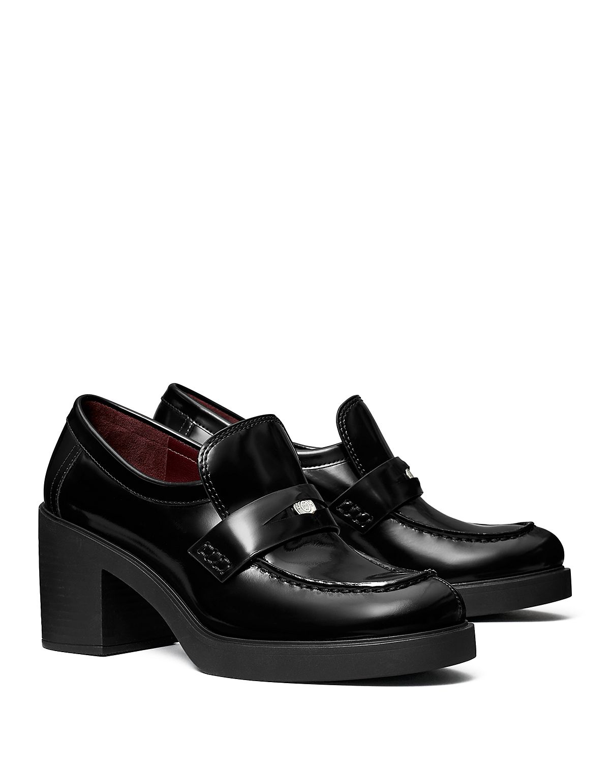 Tory Burch Women's Classic Heeled Leather Lug Loafers
