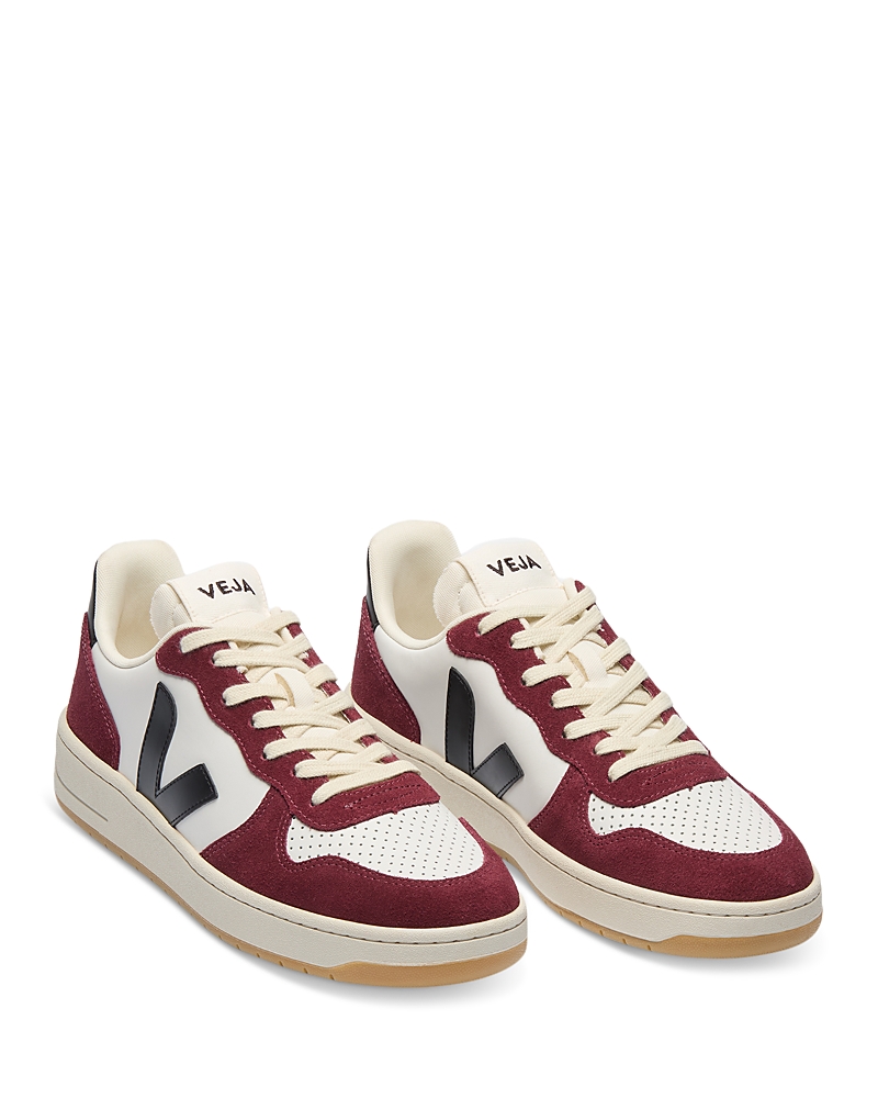 Veja V-10 Prime Panelled Leather Sneakers In Multi
