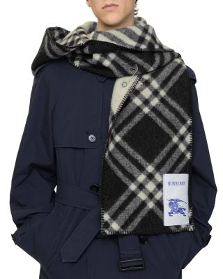 Check Hooded Wool Scarf