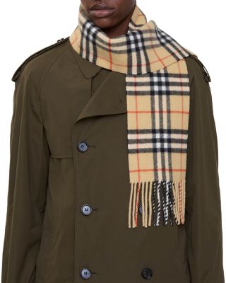 Narrow Check Cashmere Scarf