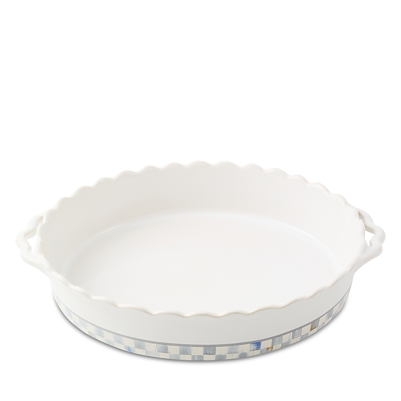 Mackenzie-childs Sterling Check Everyday Large Oval Baker In White