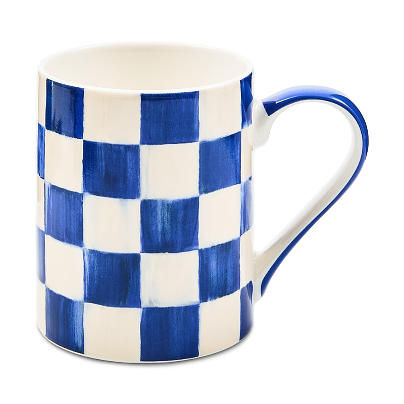 Mackenzie-childs Royal Check Porcelain Mug In Blue