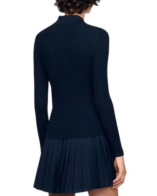 Cable Knit Polo Sweater