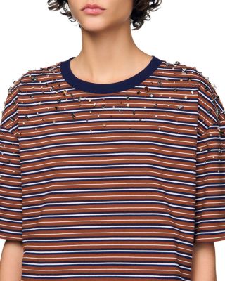 Striped Rhinestone Tee