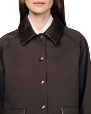 Trianon Leather Trim Coat