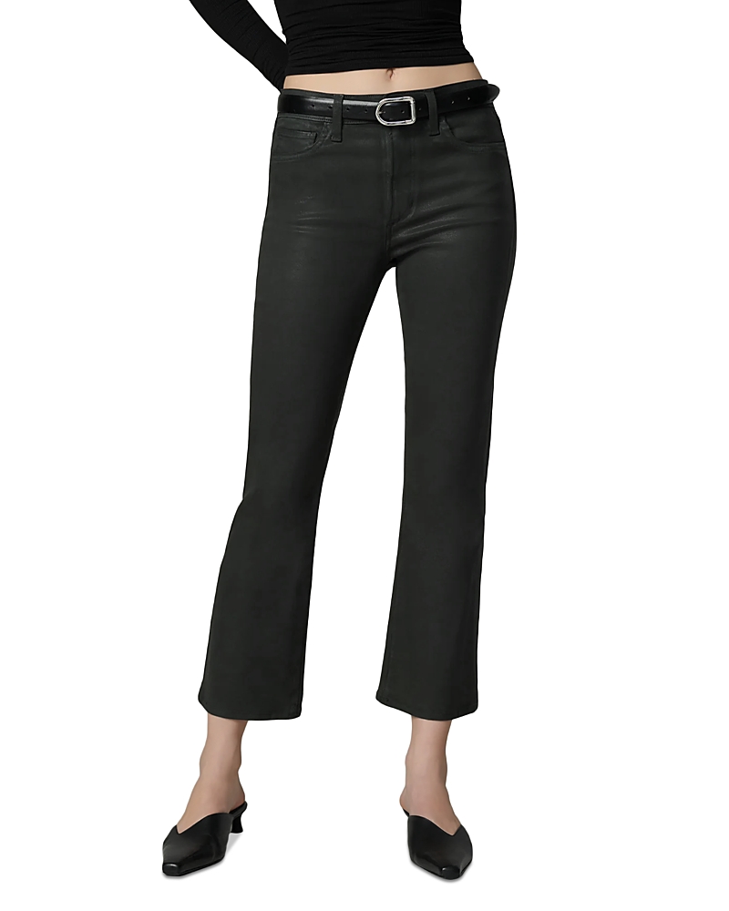 Joe's Jeans The Callie Cropped Bootcut Coated Jeans In Forest Green In Green
