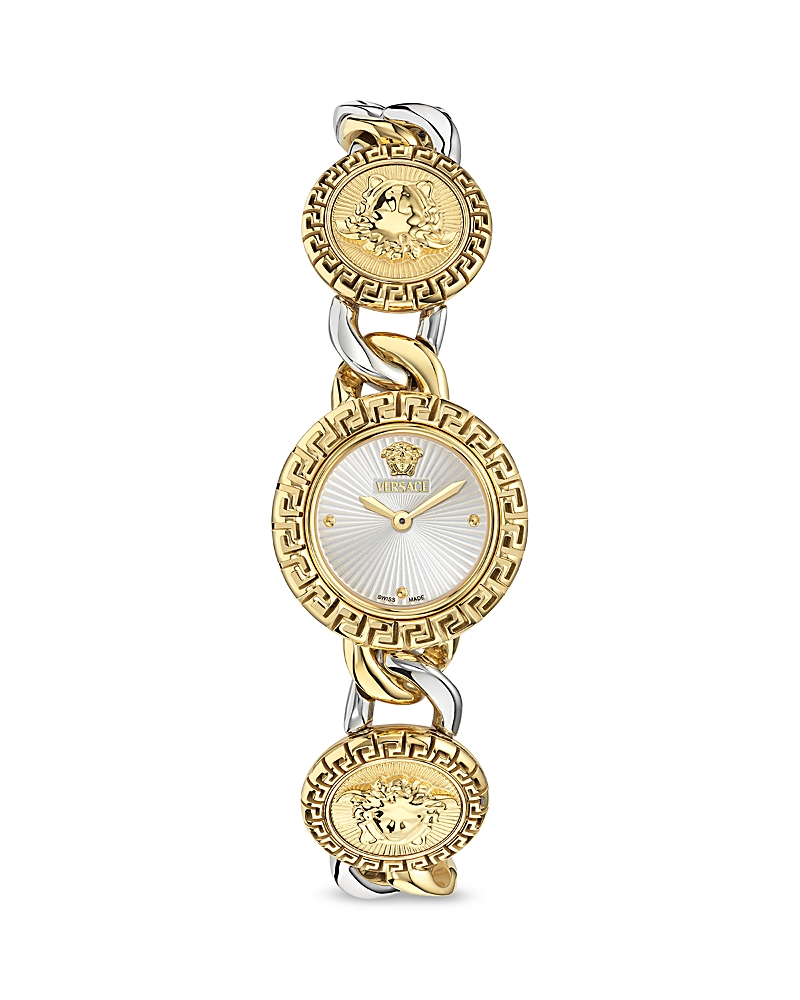 Versace La Greca Stud Icon Watch, 28mm In Gray