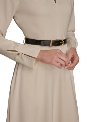 Satin Belted Midi Dress